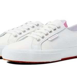 Superga Women’s 2750 Nappa Heeltab Sneaker, White Leather Size 10